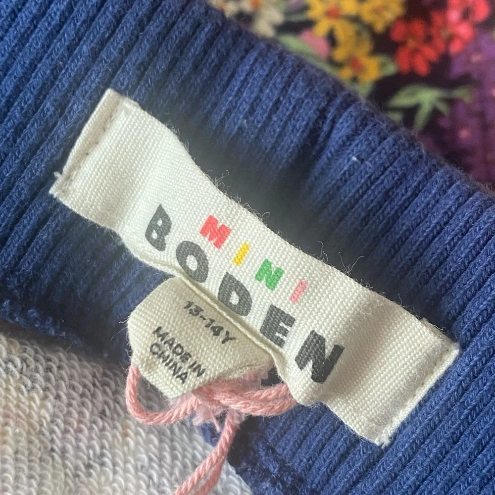 Mini Boden Printed Sweatshirt Skirt Multi Flower size 13-14